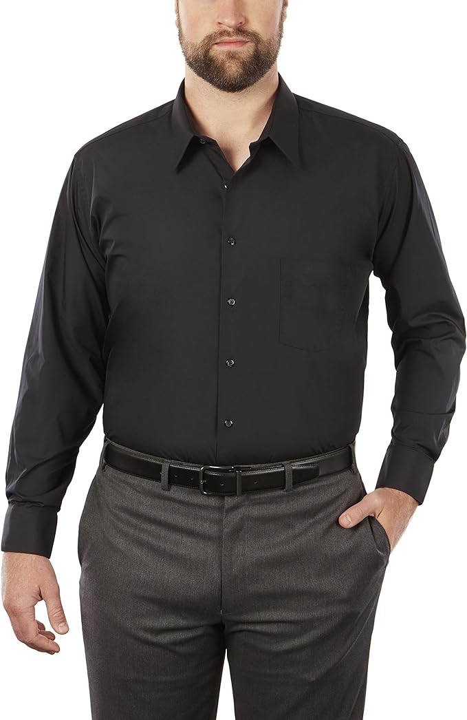 van heusen men's dress shirt regular fit poplin solid