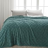 NEWCOSPLAY Super Soft King Blanket Light Teal Premium Silky Flannel Fleece 3D Checkered Lightweight Bed Blanket All Season Use (Light Teal Checkered, King(90"x110"))