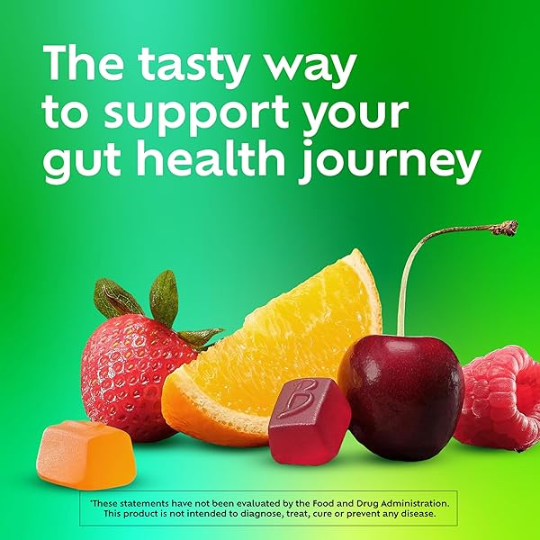 BENEFIBER PREBIOTIC FIBER SUPPLEMENT GUMMIES WITH PROBIOTICS FOR DIGESTIVE HEALTH, ASSORTED FRUIT FLAVORS – 50 COUNT