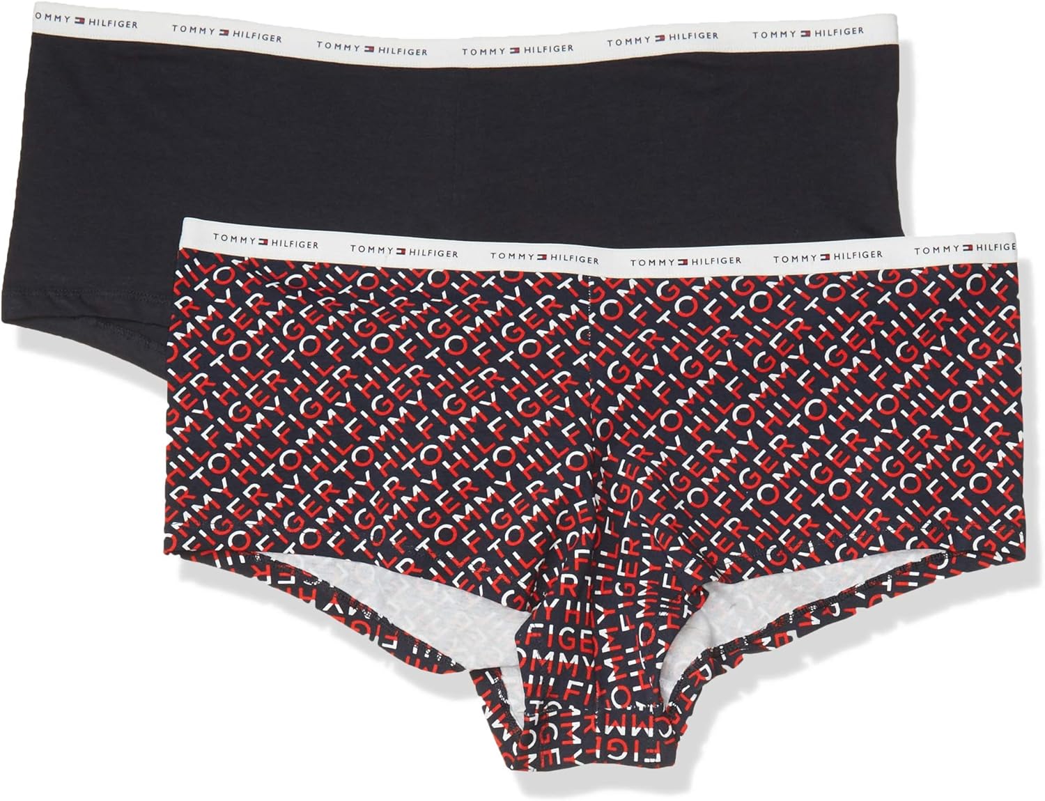 Tommy Hilfiger Women's Cotton Boyshort Underwear Panty, 2 Pack at