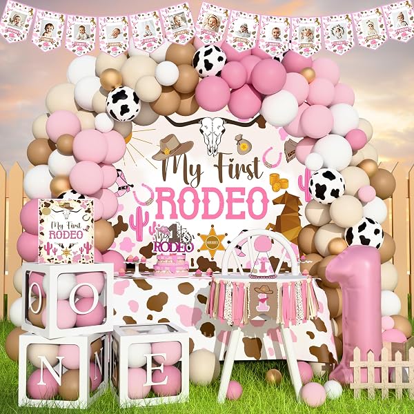 First Rodeo Birthday Decorations Girl Cowgirl “My First Rodeo” Birthday ...