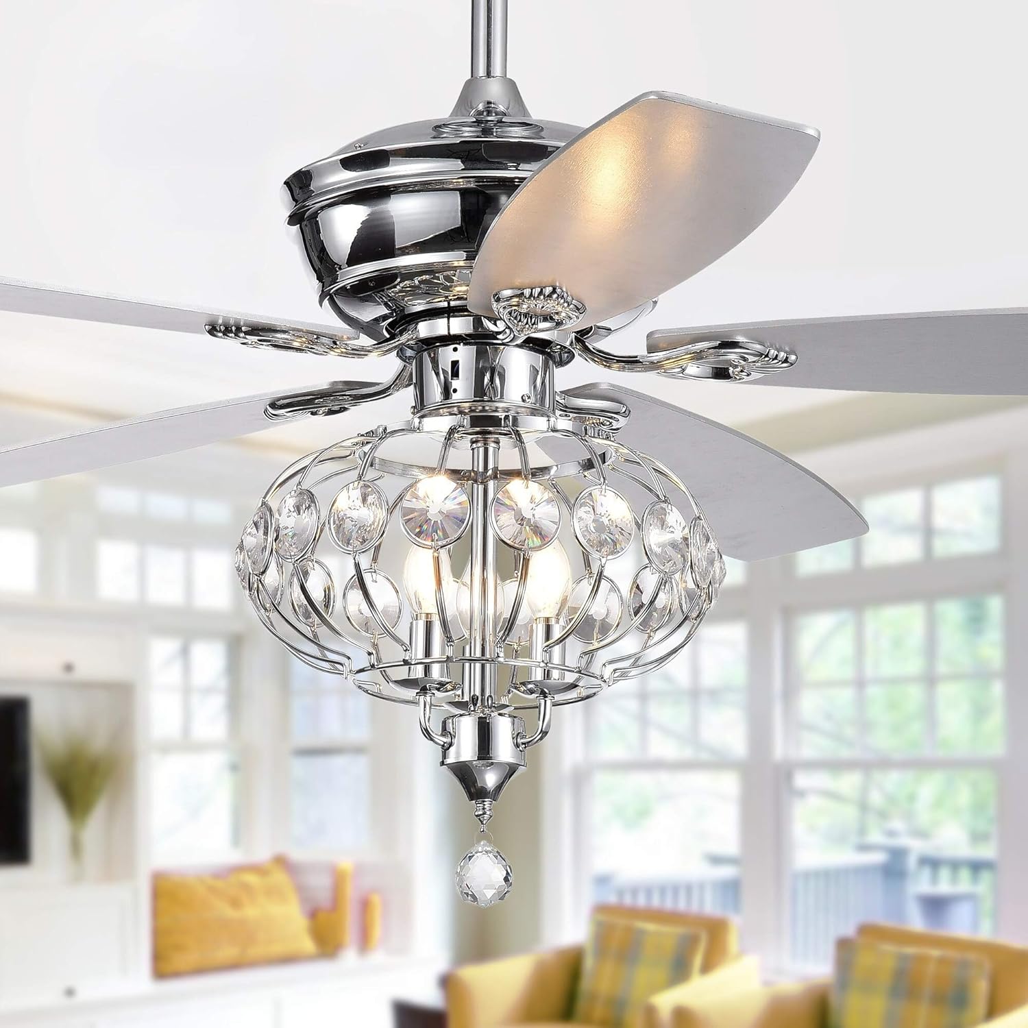 Amazon.com: 52-inch Lighted Ceiling Fan with Reversible Blades Grey