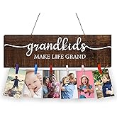 Zhuper Birthday Gifts for Grandma From Grandkids,First Time New Grandma Picture Photo Frame,Grandkids Make Life Grand Grandma’s Brag Board,Grandparents Gifts