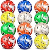 Supervitae 12 Pack Soccer Balls for Teen Adult Bulk Deflated Soccer Balls with Pump Outdoor and Indoor Training Practice Football for Back to School Sports Game Birthday Gift Party