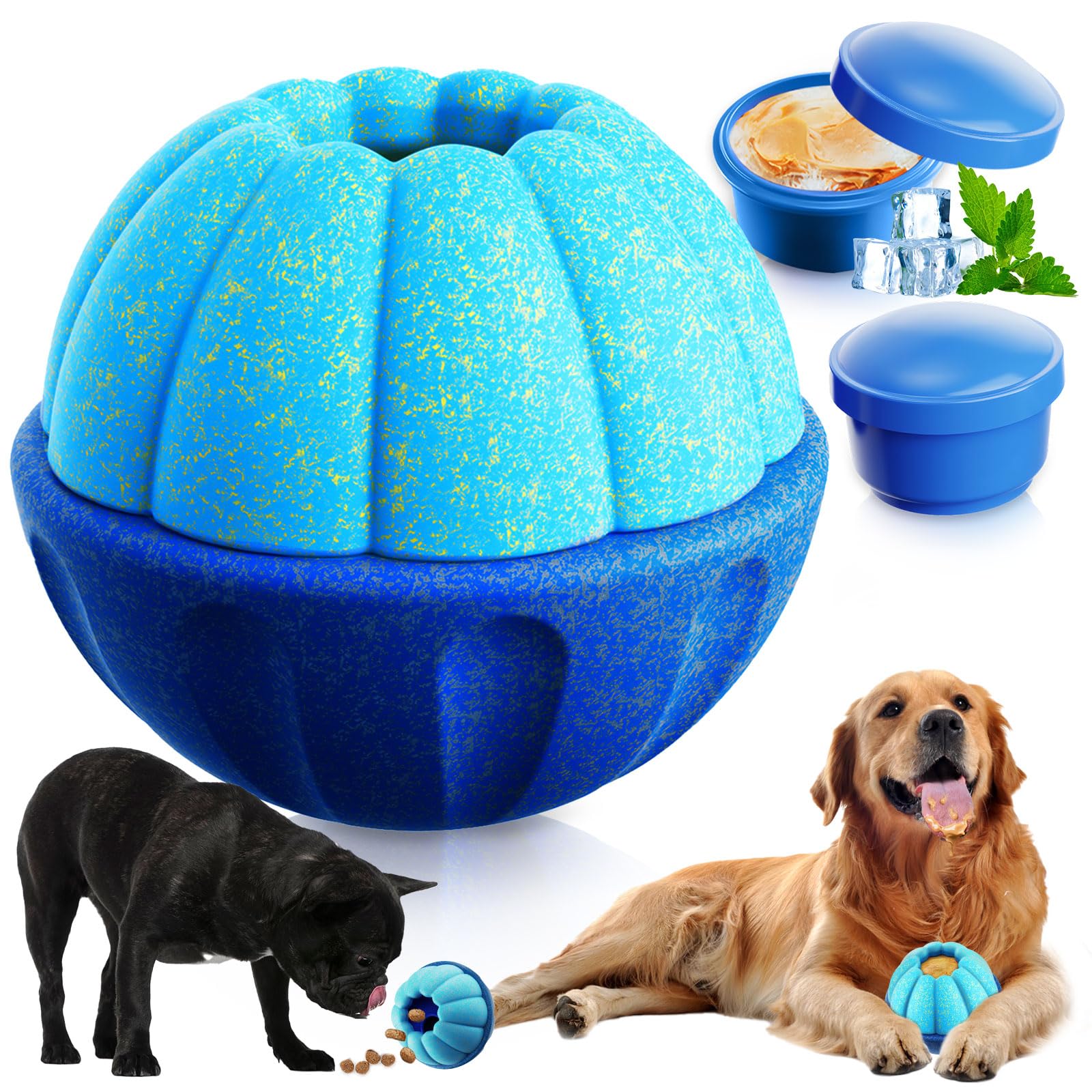 Photo 1 of ABRRLO Frozen Dog Treat Toys to Keep Them Busy,Interactive Puzzle Treat Dispensing Dog Toys Ball,Frozen - Licking - Slow Feeder - Cognitive Dogs Enrichment Toy,Durable Small Medium Large Dogs Chew Toy