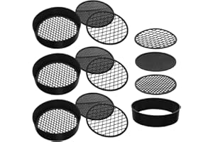 NULYLU Garden Soil Sifter Plastic Set of 4 with 3 Mesh Apertures Handheld Sieves for Sand and Rock Sorting