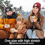 COTOP LED Beanie Hat USB Rechargeable 4 LED Headlamp Winter Knitted Black view 2