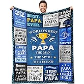 Fpoutiv Papa Christmas Blanket Gifts - Papas Birthday Gift - Unique Thanksgiving Fathers Day Birthday Gifts for Papa from Grandkids Grandchildren Granddaughter - Best Papas Ever Gift Blanket 50"X60"