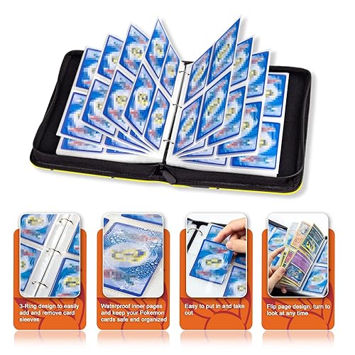 4-Pocket Binder for Trading Cards with 400 Pockets, Trading Card Album  Folder with Zipper for Sports, MTG, TCG Cards -Toys Gifts for Boys Girls,  Yellow in Saudi Arabia | Whizz Albums
