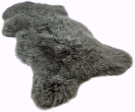 Lammfell Schaffell grau ökologisch gegerbt 90-100 cm echtes Fell