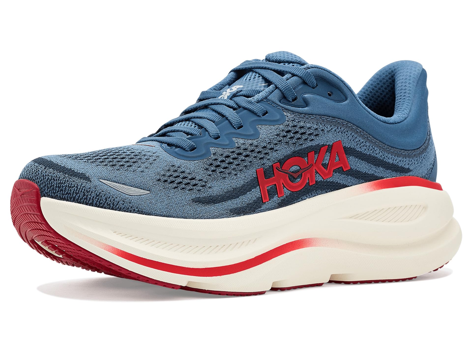 Hoka Men Bondi 9 Thunder Cloud/Vermillion 9.5 Medium Image