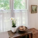 PONY DANCE White Voile Curtains 24in Drop 29in Wide 2 Panels Caravan view 5