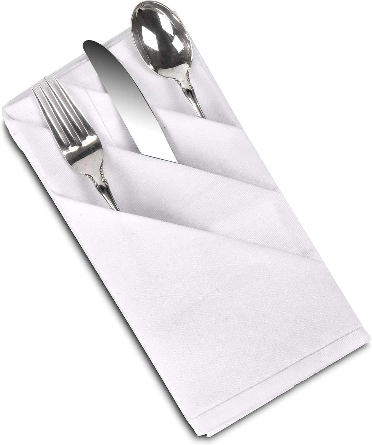 Talvania Cloth Dinner Napkins - 12 Pack Luxuriously Soft & Hotel Quality Cotton Napkins, Brilliant Fabric Napkins (18” X 18”) Perfect for Events, Hotel & Home Use (White): Home & Kitchen