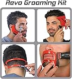 Revo Haircut Kit - Beard, Hair, Goatee, and Neckline Shaving Template Guide - Perfect Hairline Lineup and Beard Shaping…