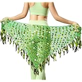 Wuchieal Belly Dance Skirt Hip Scarf Dance Hip Belt Latin Dance Hula Hip Scarf