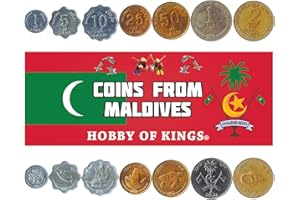 HOBBY OF KINGS Set of 7 Coins from Maldives: 1, 5, 10, 25, 50 LAARI, 1, 2 RUFIYAA. 1982-2017