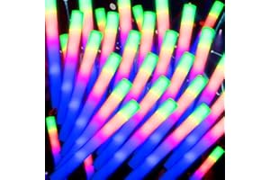 JODOUEEIR 68 Pack led foam glow sticks bulk,wedding glow sticks for reception props，white light-up sticks for adults wedding，light up foam sticks，party light sticks pack,light sticks for parties bulk.