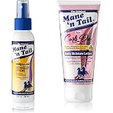 Mane 'n Tail Extreme Detangler (3.4 Oz) + Curls Day Daily Lotion (6.5 Oz) &ndash; Biotin Infused Curl Defining, Tangle-Free, Strengthening Formula