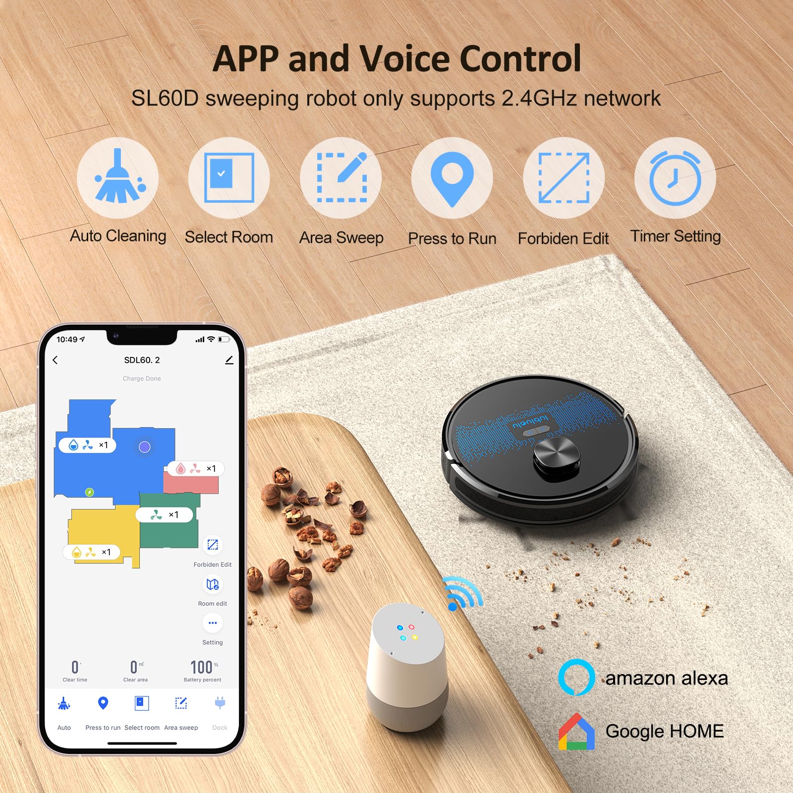 Lubluelu Robot Vacuum Self Emptying,Hands-Free Up to 60 Days,4000pa Robot Vacuum and Mop Combo, Lidar Navigation,WiFi/App/Alexa,Self-Charging,3 in 1 Robotic Vacuum for Pet Hair Hard,Floor,Carpet
