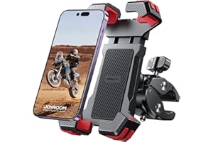 JOYROOM Motorcycle Phone Mount, [Fastest Visualize Lock][150mph Wind Anti-Shake] Bike Phone Holder with Easy Install Handlebar Clamp, fits for Bicycle Scooter ATV/UTV, Fit for iPhone & All Phones