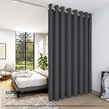 Deconovo Blackout Curtain 100 x 95 Inch Eyelet Thermal Insulated Panel Dark Grey view 4