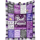 Ueedklaayy Best Friend Blanket Gifts, Best Friend Birthday Gifts for Women - Friendship Gift to My Best Friends, Bestie, BBF, Soul Sister, Long Distance Blanket Present 50x60in