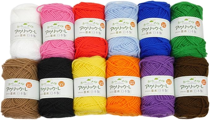 Amazon ハマナカ 毛糸セット ホームメイドアクリック 各40g 12玉セット 毛糸 編み糸 通販