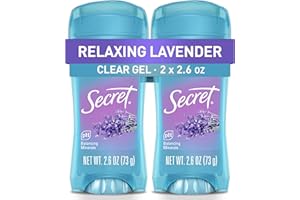 Secret Fresh Antiperspirant Deodorant for Women, 72hr Breathable Sweat & Odor Protection, Instant Freshness & Gentle, PH Balancing Minerals, Clear Gel, Relaxing Lavender Scent, 2.6 oz (Pack of 2)
