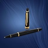 Waterman Expert Rollerball Pen Gloss Black 23k Gold Trim Fine Point Gift Box view 5