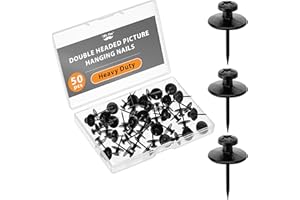 Mr. Pen- Double Headed Picture Hanging Nails, 50 Pack, Black, Push Pins for Wall