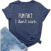 LOOKFACE Women Short Sleeve Tees Fun FACT Graphic Summer T Shirts