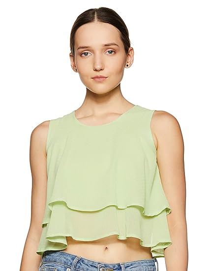 ruffle crop top with layers