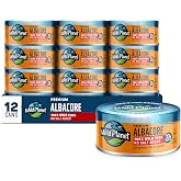 Wild Planet Wild Albacore Tuna, No Salt Added, 5 Ounce Can, Pack of 12 | Sustainable Pole &amp; Line Caught Canned Tuna. Non-GMO, Gluten Free, Kosher, Dairy Free, Keto &amp; Paleo Friendly