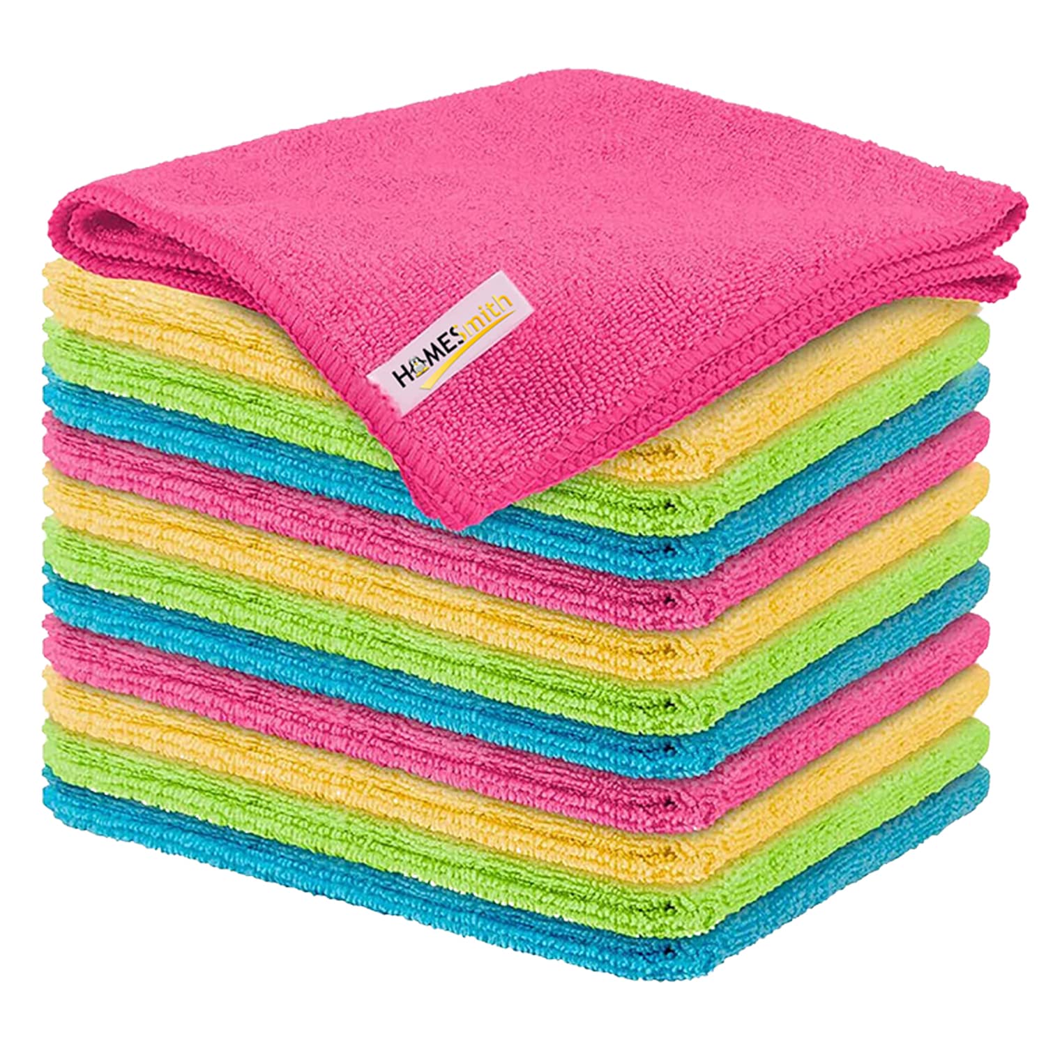 HOMESmith 24 Pack Extra Large Microfibre Cleaning Cloths, 4 Colours (HS-147)