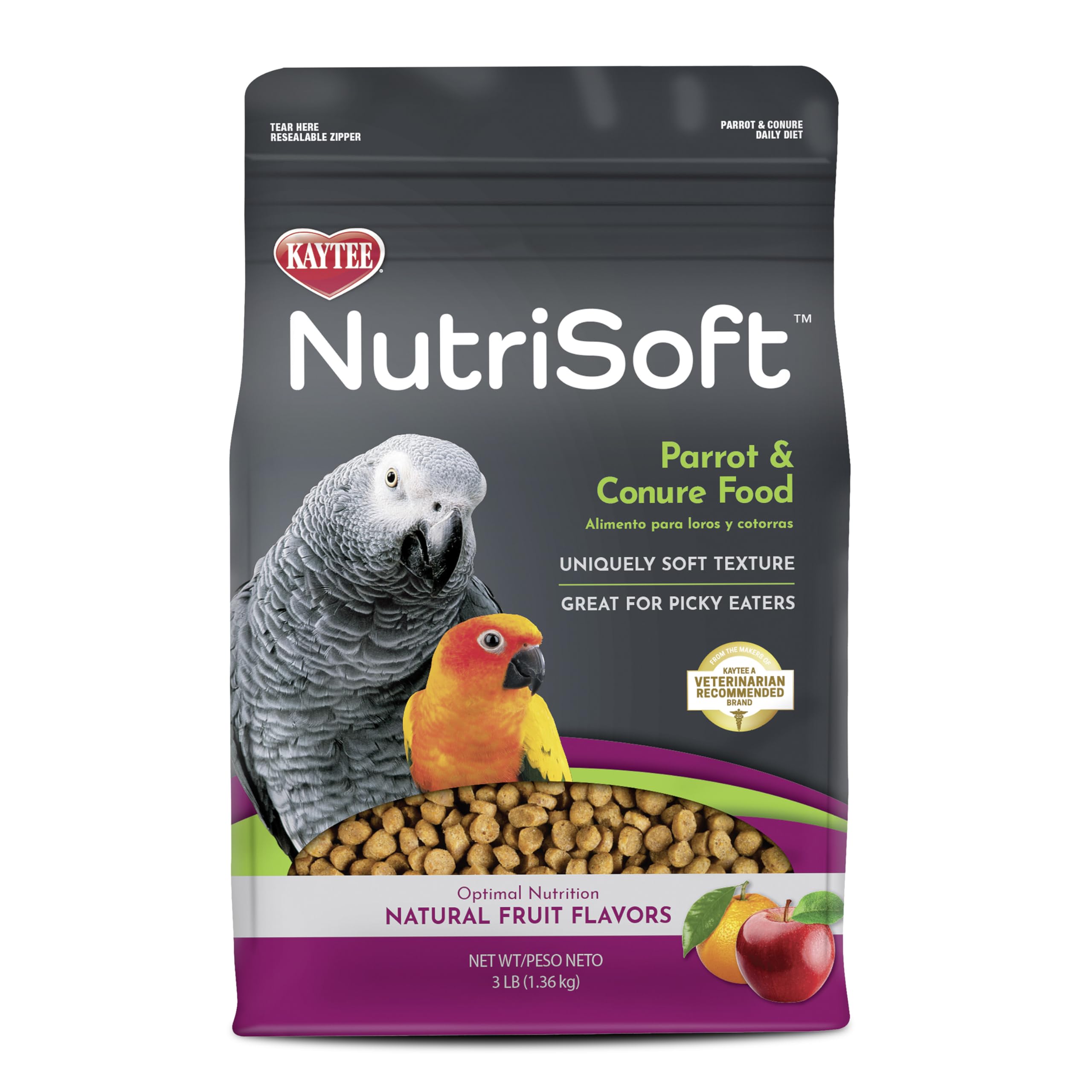 Photo 1 of ** BUNDLE 2PK ** Kaytee Nutri Soft Pet Parrot & Conure Bird Food, 3 Pound