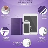 Legend Planner Address Book with Alphabetical Tabs – Purple Medium view 2