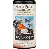 The Republic of Tea Ginger Peach Chocolate Truffle Black Tea Bags, 50 Tea Bag Tin
