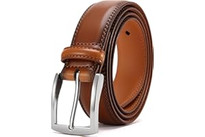 DOOPAI Mens Dress Belt - Genuine Leather Dress Belts For Men,Casual Suit Jeans Belt-Single Prong Buckle black belt