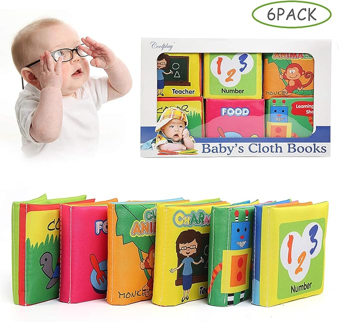 BelleStyle Soft Books for Babies, 6Pcs Baby Books Set, Safe Nontoxic