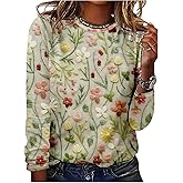 SOLY HUX Women's Floral Print T Shirt Long Sleeve Crew Neck Casual Vacation Fall Tops