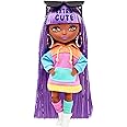 Barbie Extra Minis Doll & Accessories with Purple & Silver Hair Wearing Color-Block Hoodie Dress & Boots, 5.5-inch