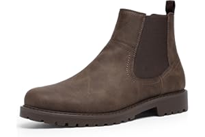 CGRRBW Men's Chelsea Boots Suede Leather Casual Cowboy Boots for Men