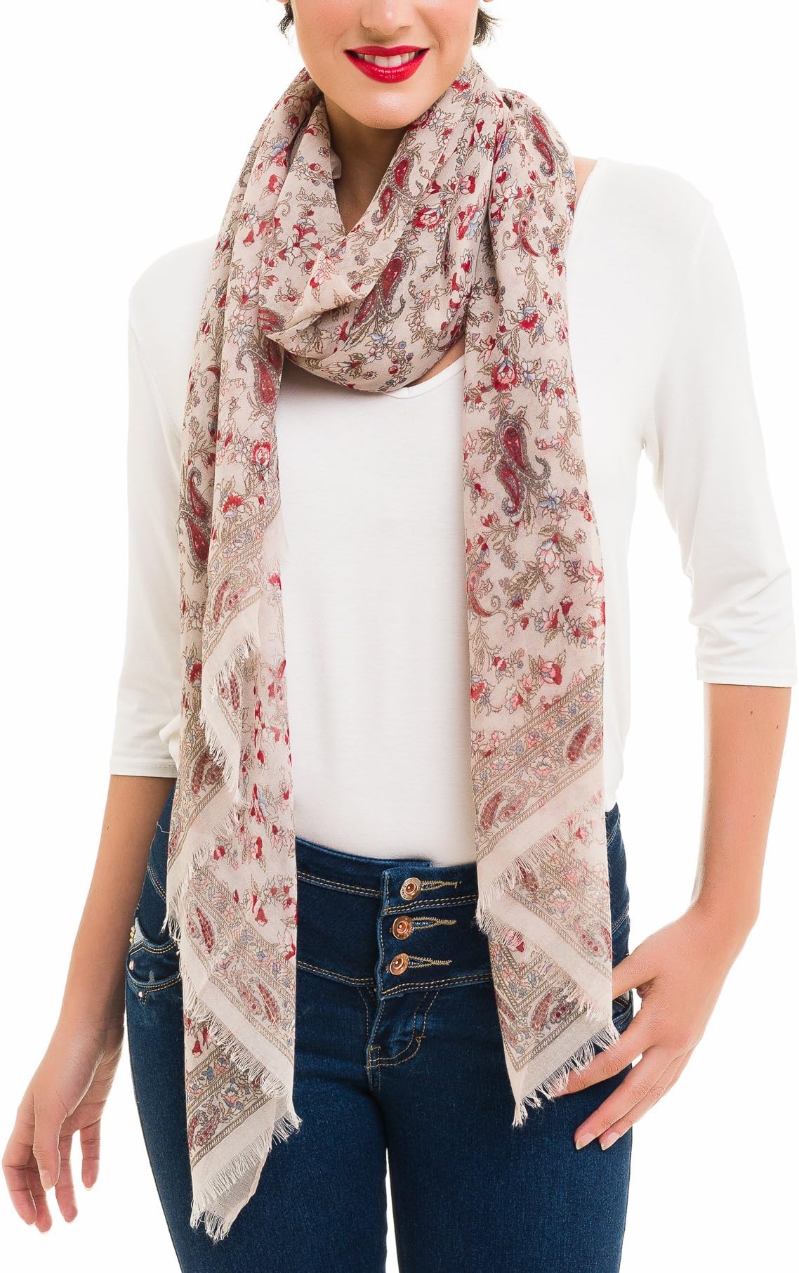 Scarf for Women Lightweight Paisley Fashion for Spring Fall Scarves Shawl Wrap