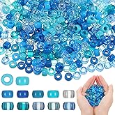 Riceshoot 3000 Pcs Blue Pony Beads Bulk Winter Snowflake Plastic Round Pony Beads for DIY Craft Bracelet Jewelry Making Necklace, 10 Colors