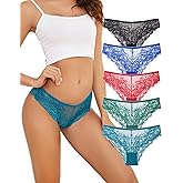 UGDUCK Seamless Cheeky Underwear for Women No Show Lace Panties for Women 5 Pack Sexy Cheeky Ladies Bikini Panties