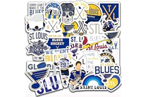 VISIONAIRE 29 PCS Fanart Stickers Blues St Louis Team Hockey Stickers for Water Bottle Laptop Aesthetic Skateboard Bumper Car Bike Stickers 2-2.5 inches