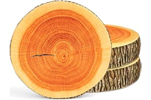 3 Pack Tree Stump Throw Pillows 15 Inch, Faux Wood Log Round Decorative Pillows, Rustic Log Cushion for Sofa Chair Bedroom Ho