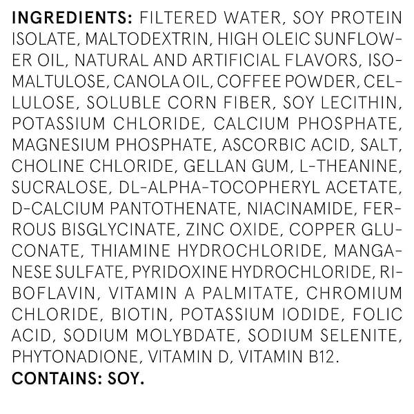 SOYLENT COMPLETE COFFEE MEAL REPLACEMENT SHAKE, CAFE LATTE, READY-TO-DRINK PLANT BASED CAFFEINATED PROTEIN DRINK, CONTAINS 20G VEGAN PROTEIN AND 1G SUGAR, 14OZ (12 PACK)