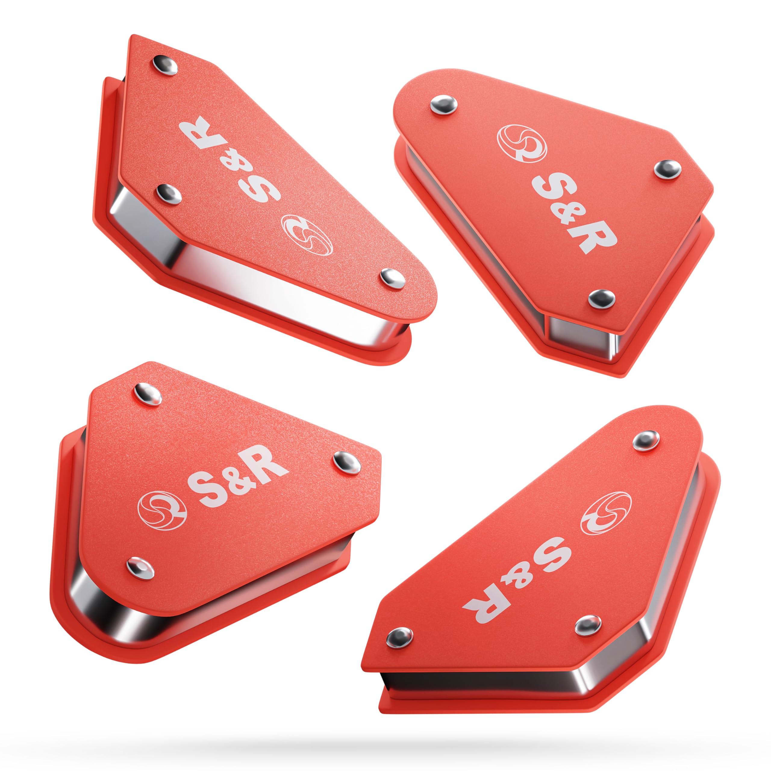 S&R Mini Welding support Magnet - Set of 4 Magnets 58 x 50 mm with angle 45 °, 90 °, 135 °