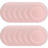 Omuriko Pink Charger Plates Set of 12, 13" Plastic Chargers for Dinner Plates, Thanksgiving, Christmas Party Banquet Serveware Supplies